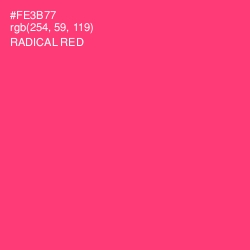 #FE3B77 - Radical Red Color Image